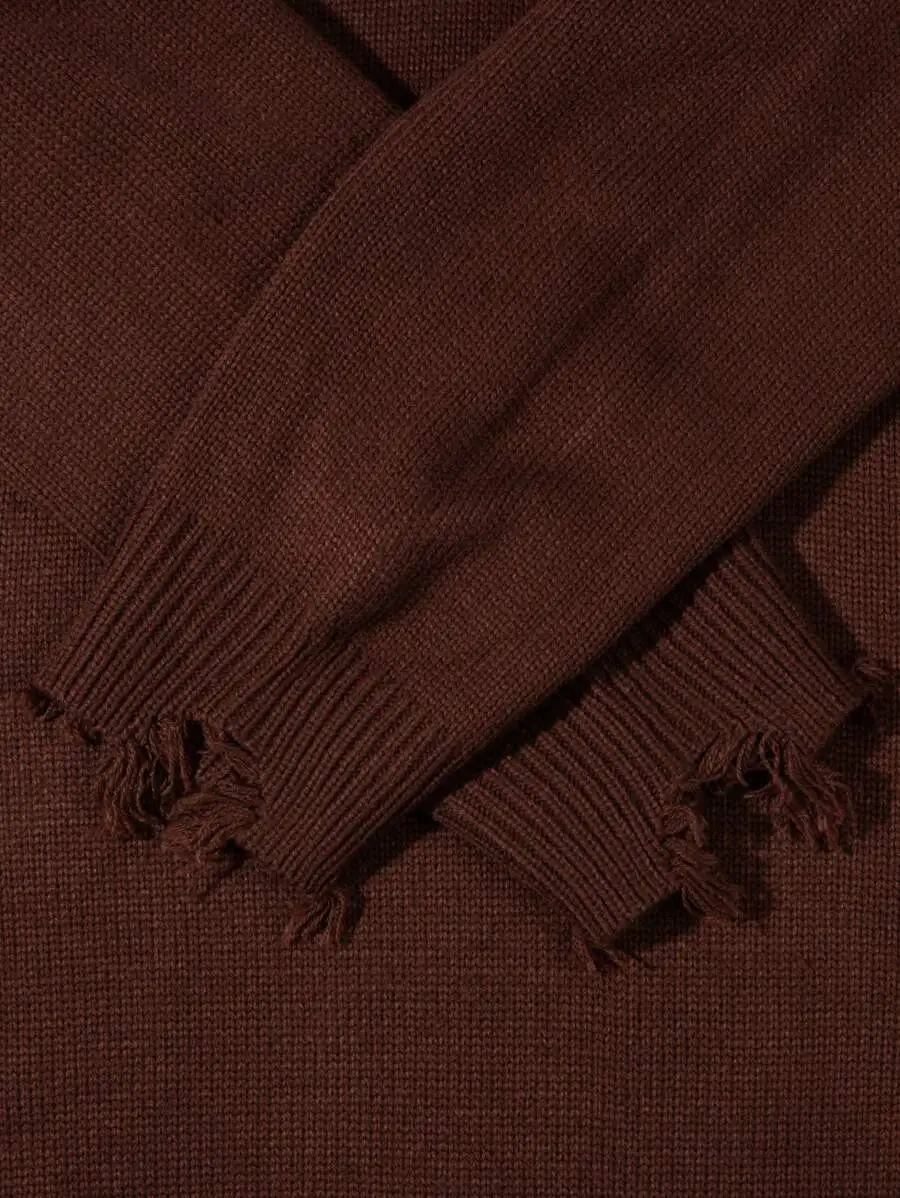 ユニセックス ストリート ロングスリーブ クルーネック プルオーバー セーター