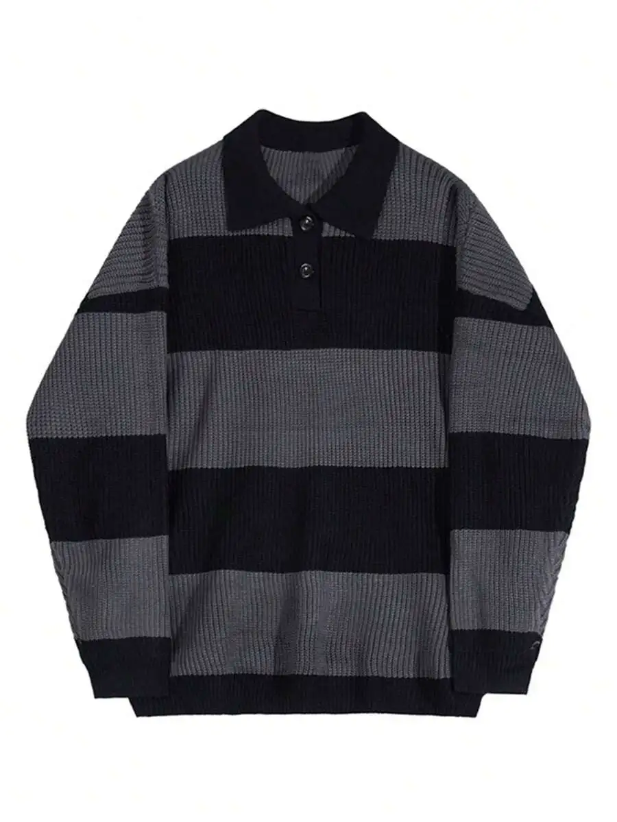 カジュアル 通勤 多用途 ストライプ プルオーバー ニット セーター