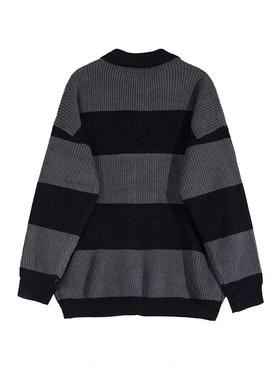 カジュアル 通勤 多用途 ストライプ プルオーバー ニット セーター
