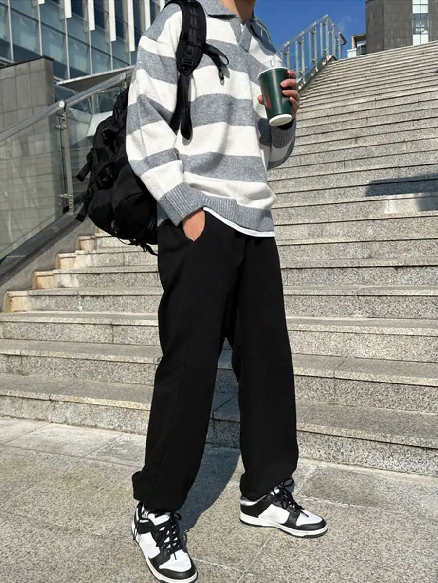 2色切替 ドロップショルダー メンズ  セーター