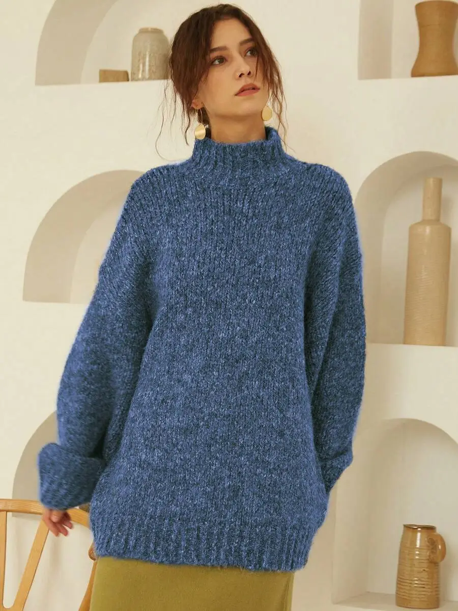 エレガント 厚手 ニット ハイネック 長袖 セーター