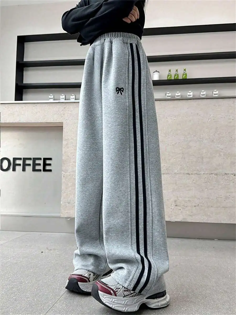 【120-160cm】女の子 カジュアル ストレート パンツ ワイドレッグズボン