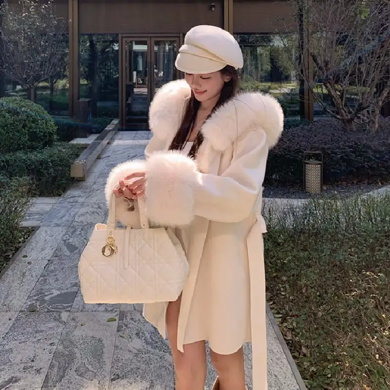 アウター フード付きコート モード トレンド ライトベージュ ブラック