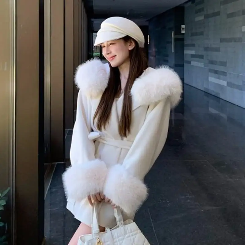 アウター フード付きコート モード トレンド ライトベージュ ブラック