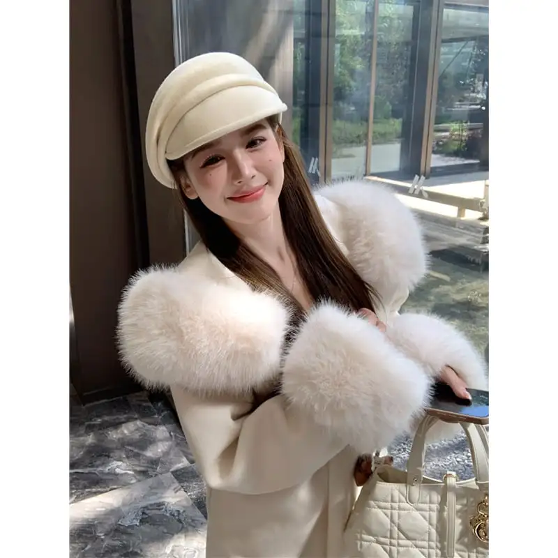 アウター フード付きコート モード トレンド ライトベージュ ブラック