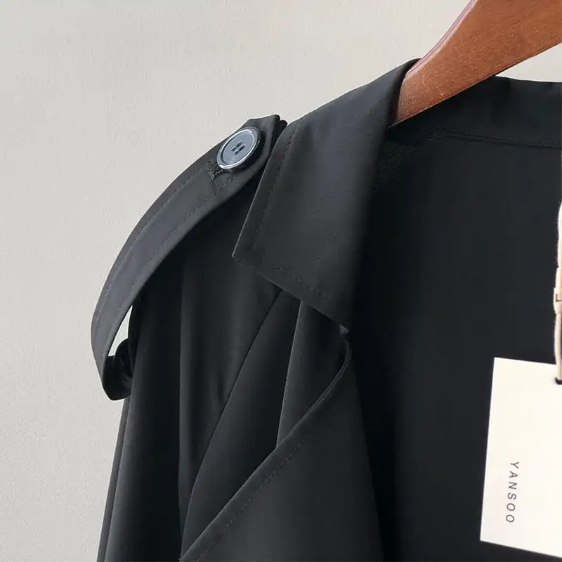 アウター トレンチコート クラシック 無地 ライトブラウン ブラック