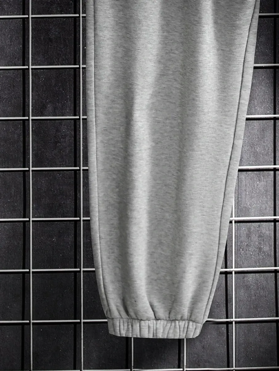 ルーズフィット 無地  ウエスト ゆとり ジョガーパンツ  ロング スウェットパンツ