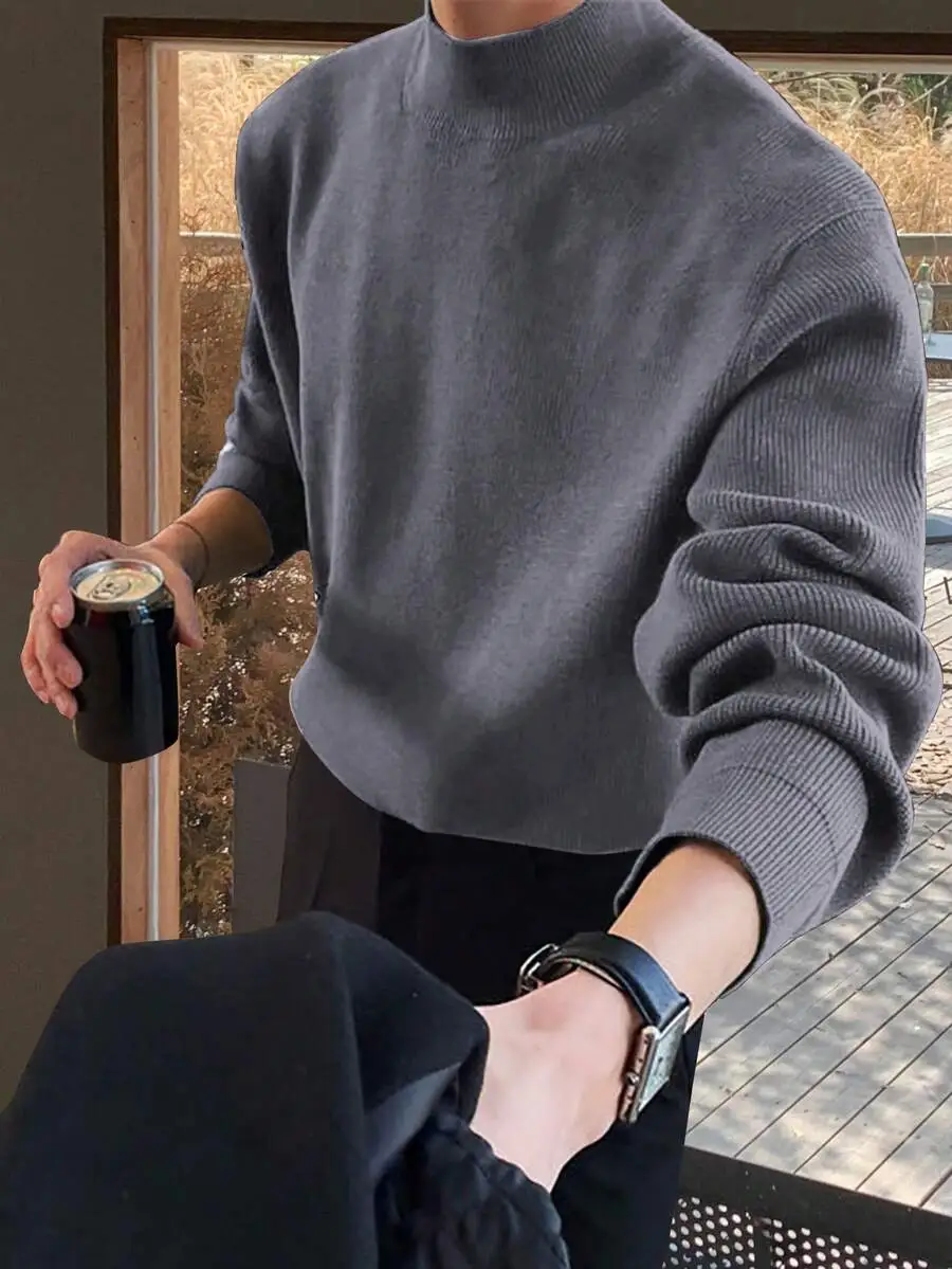 無地 カジュアル 多用途 長袖 プルオーバー セーター