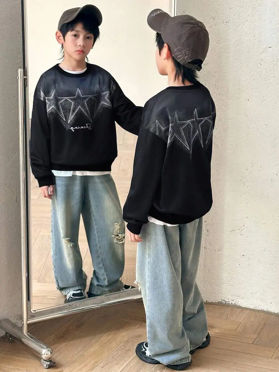 カジュアル ルーズフィット クルーネックデイリー スウェット