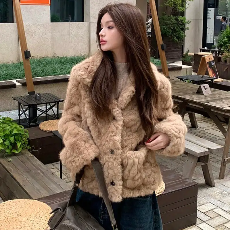 アウター フェイクファー モコモコ ジャケット お出かけコーデ