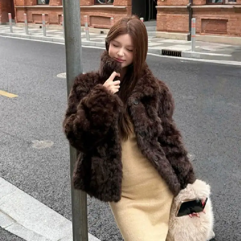 アウター フェイクファー モコモコ ジャケット お出かけコーデ