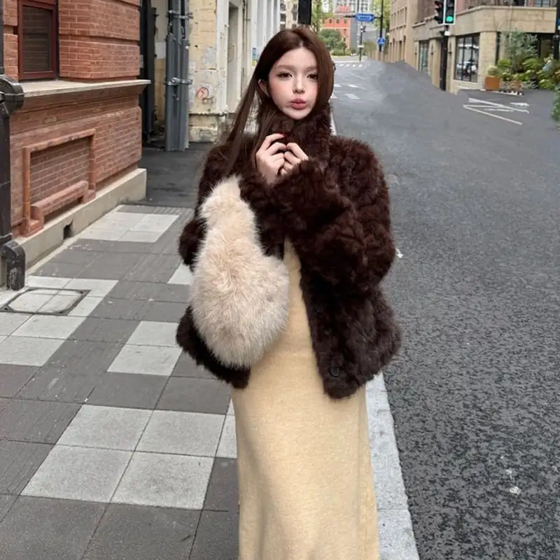 アウター フェイクファー モコモコ ジャケット お出かけコーデ