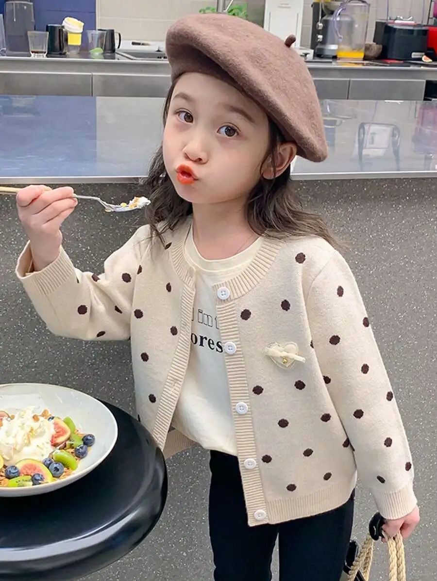 【90-150cm】女の子 長袖 カジュアル セーター  カーディガン