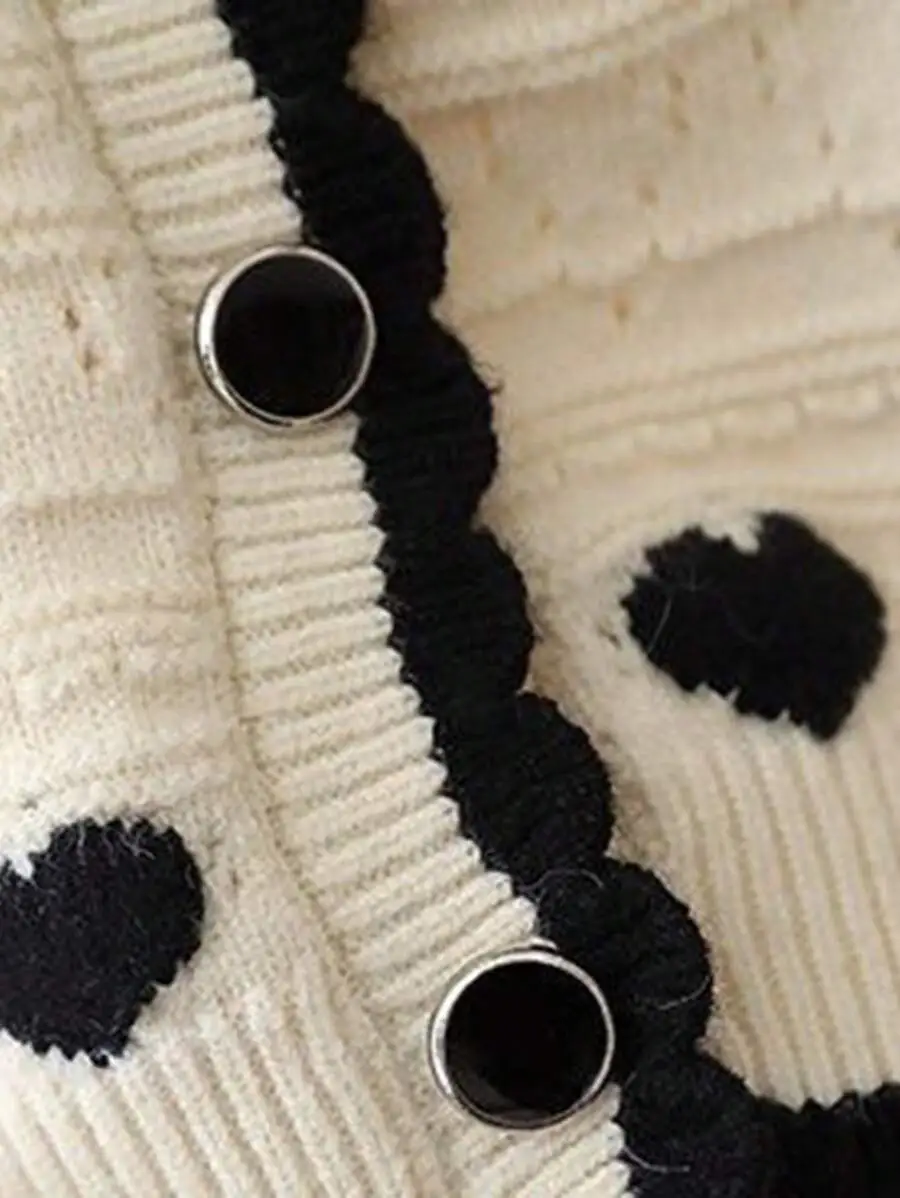 【90-160cm】ガールズ ファッション  ハート柄 着心地良い カーディガン