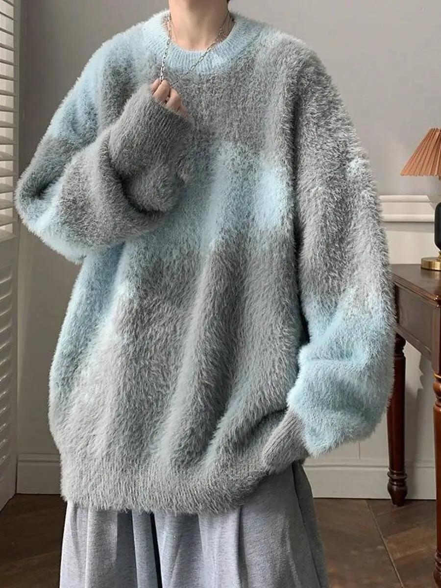 コントラスト プルオーバー ルーズ トレンディ セーター