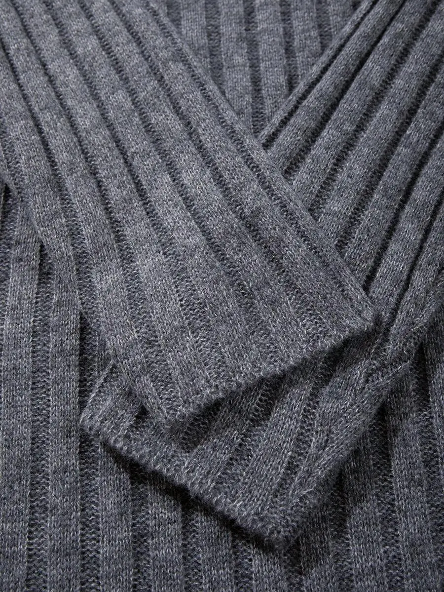 ストリート ドロップショルダー クルーネック 長袖 ニットプルオーバー セーター