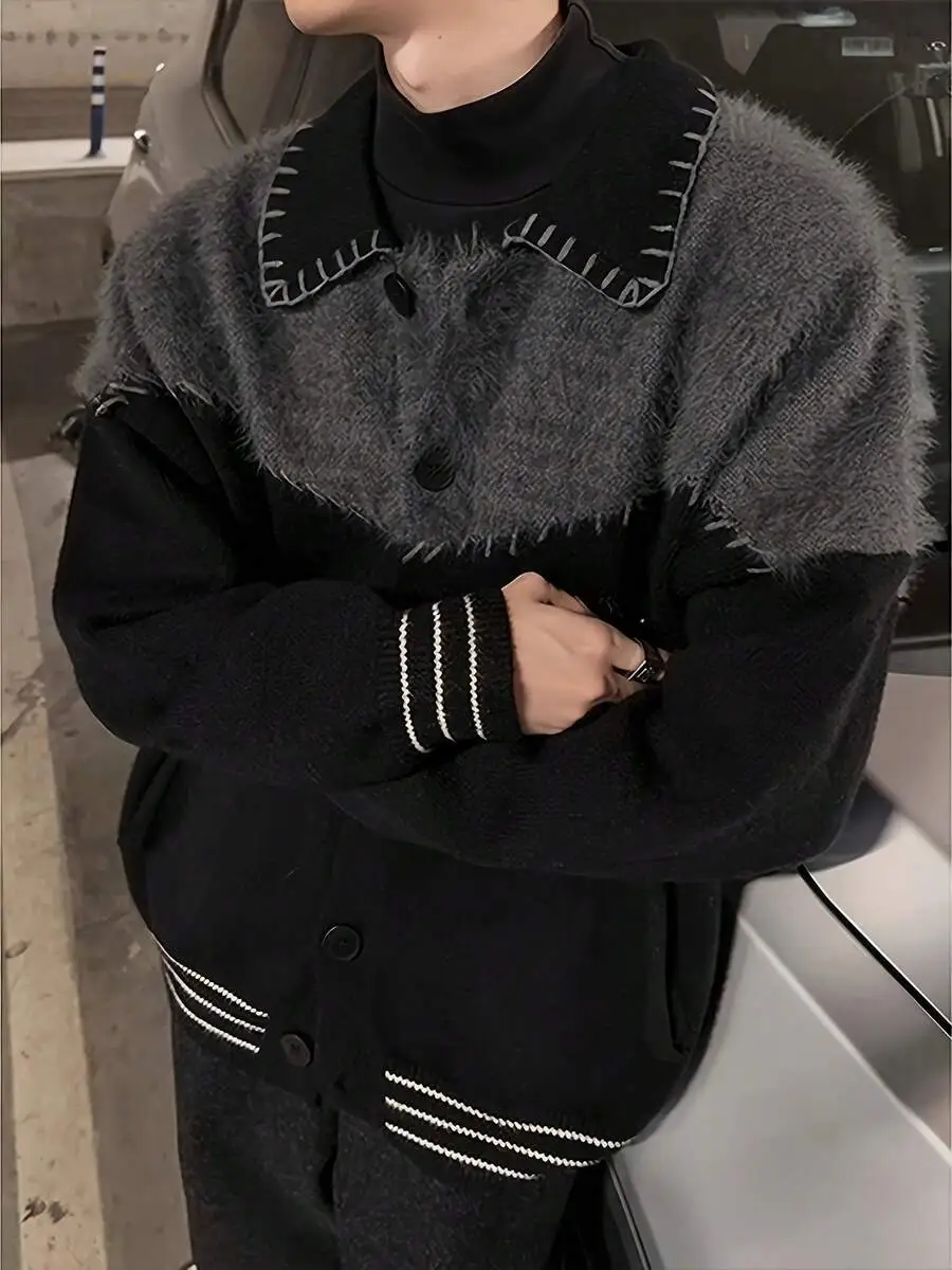 ニット レトロ ルーズフィット ハイネック カジュアル セーター