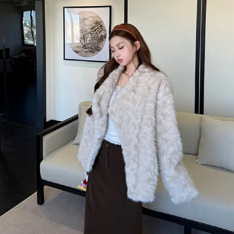 アウター フェイクファー ぬくぬく ピンク ベージュ