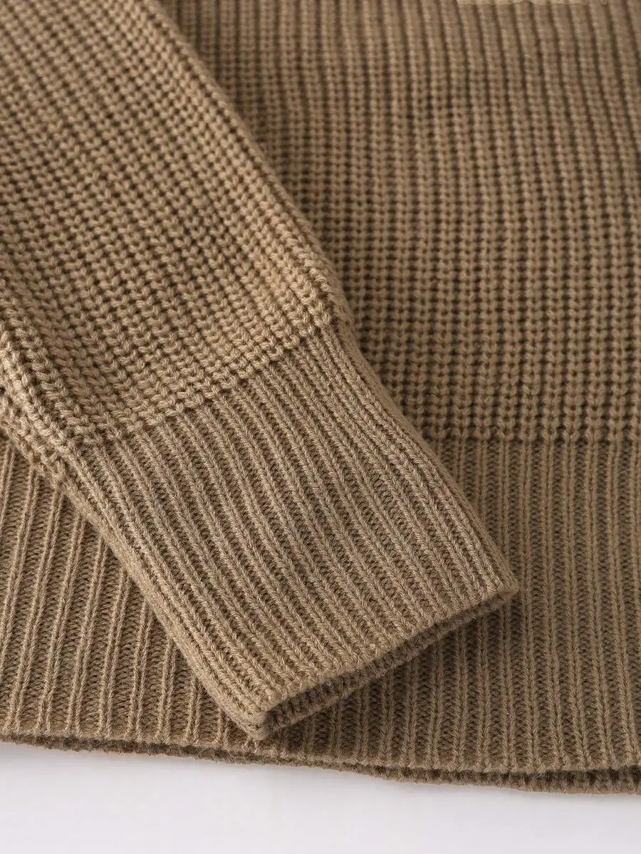 カジュアル ジップアップ ニット セーター