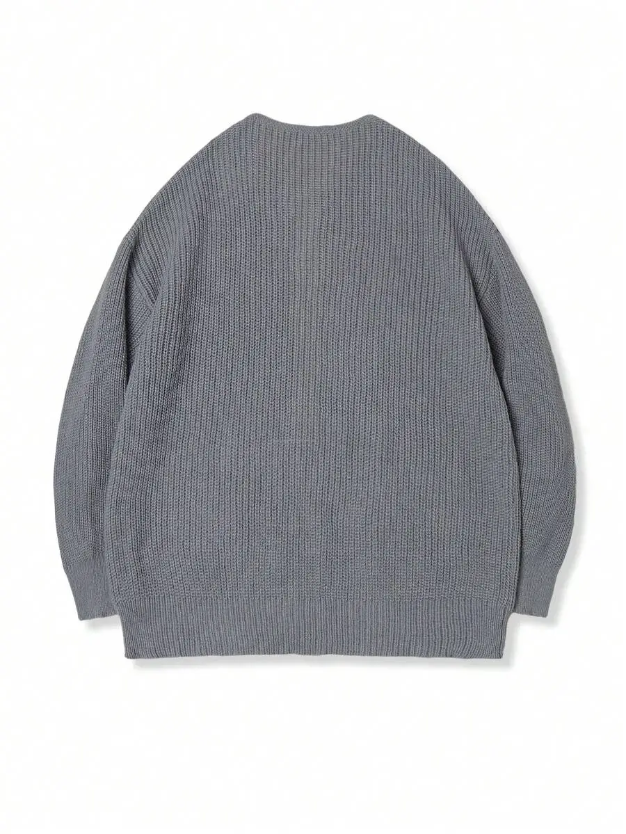 ルーズ カジュアル リラックス ドロップショルダー 無地 ニット カーディガン