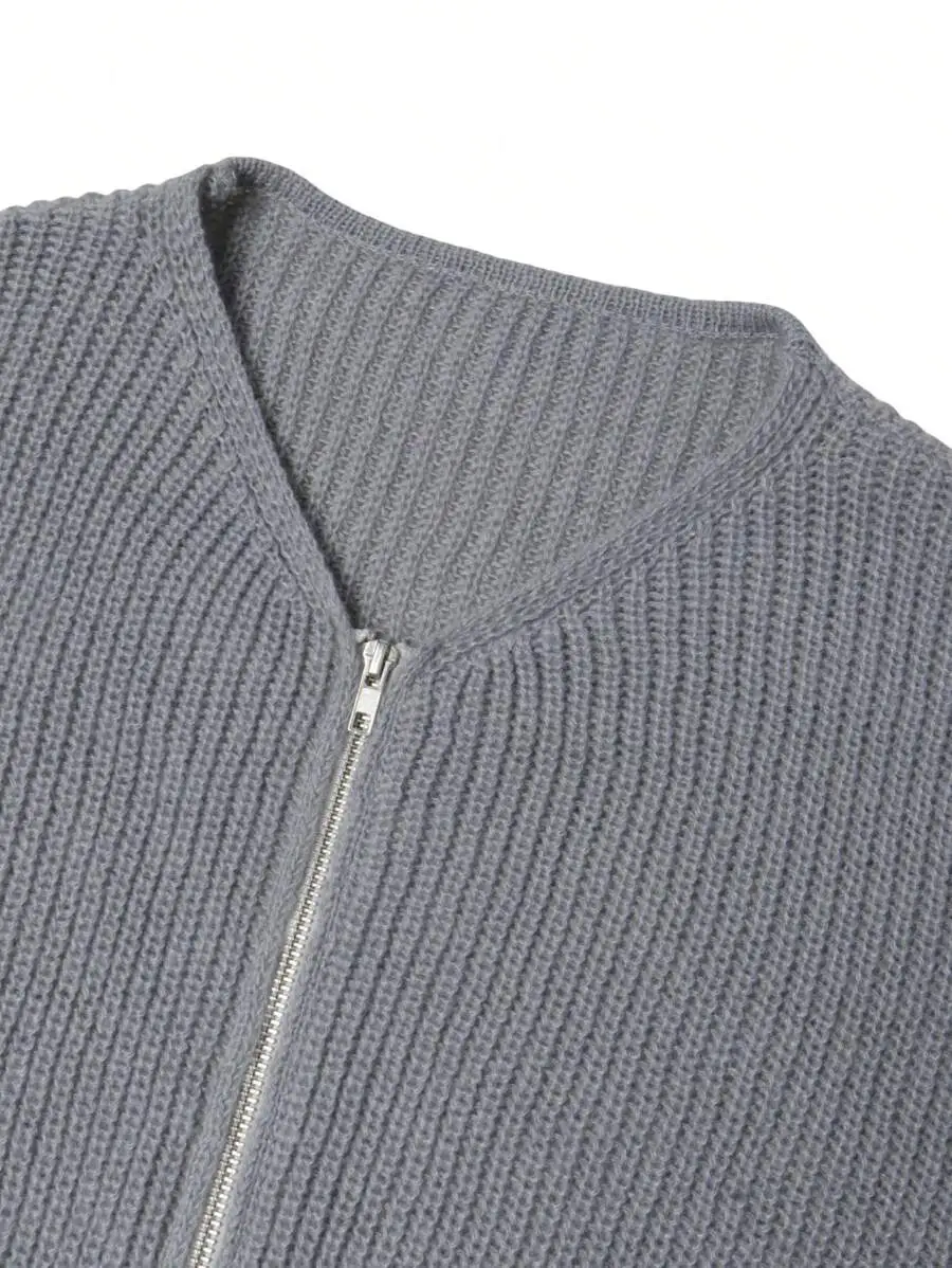 ルーズ カジュアル リラックス ドロップショルダー 無地 ニット カーディガン