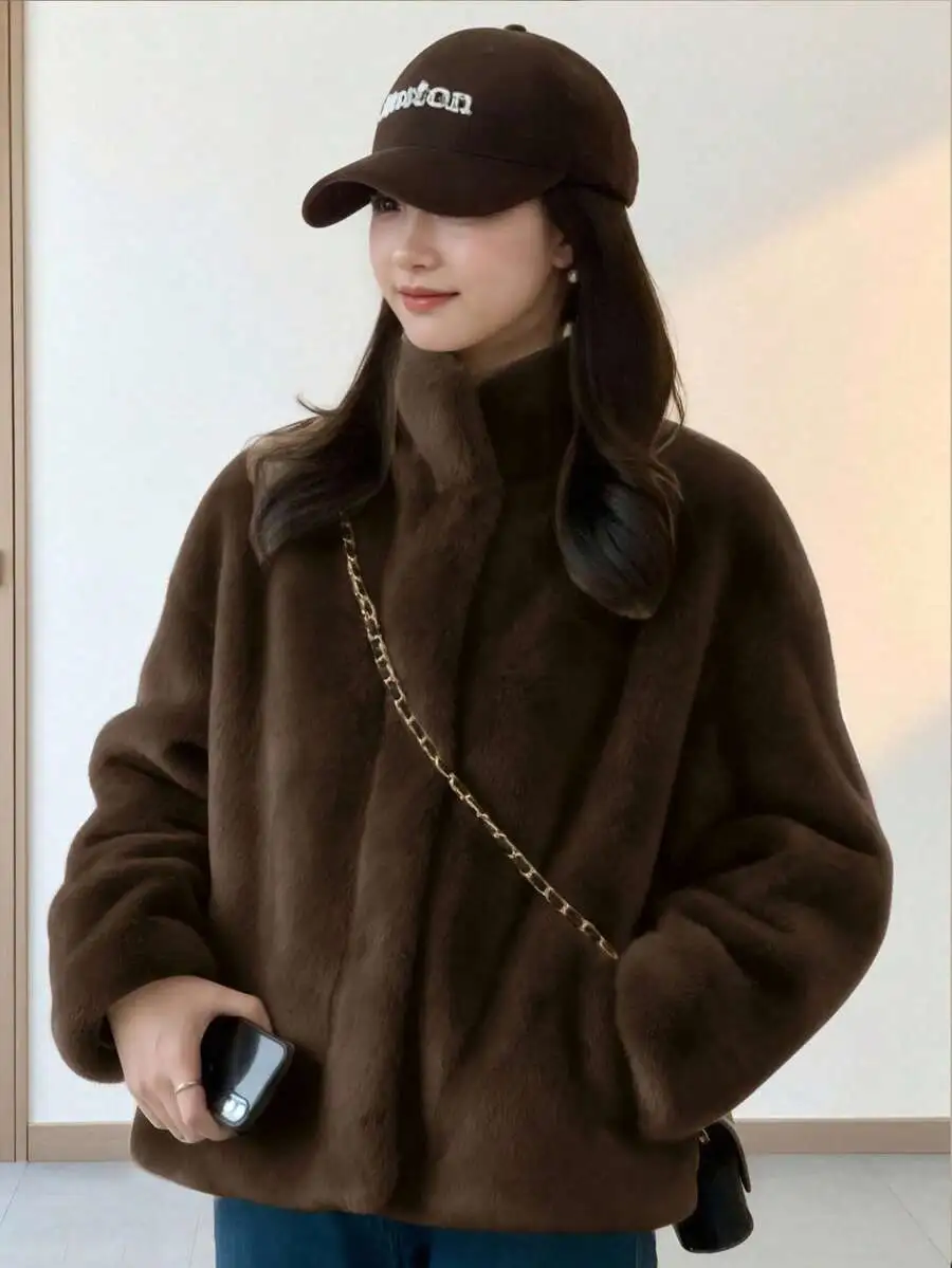 エレガント フェイクファー ジャケット 通勤 ショートファーコート