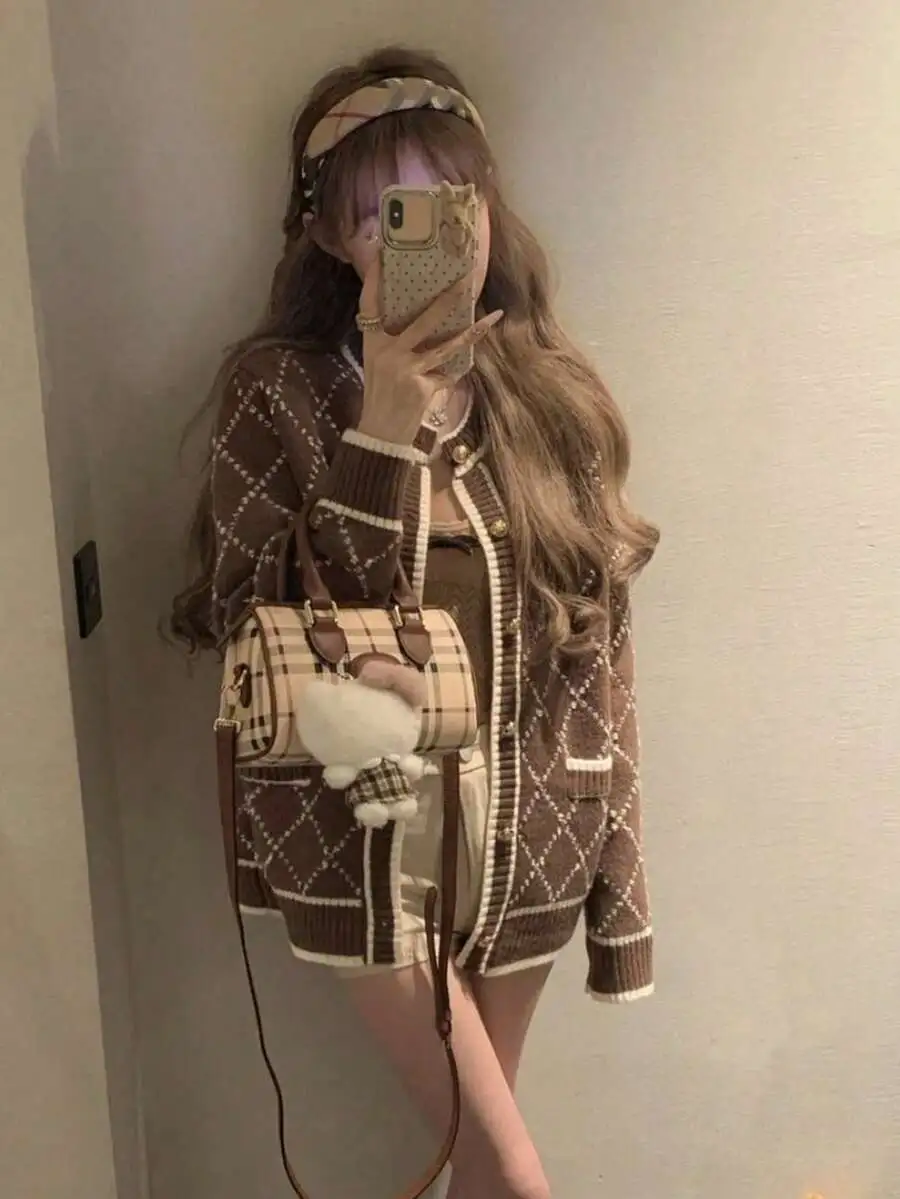 シックトップス ルーズ ニットカーディガン