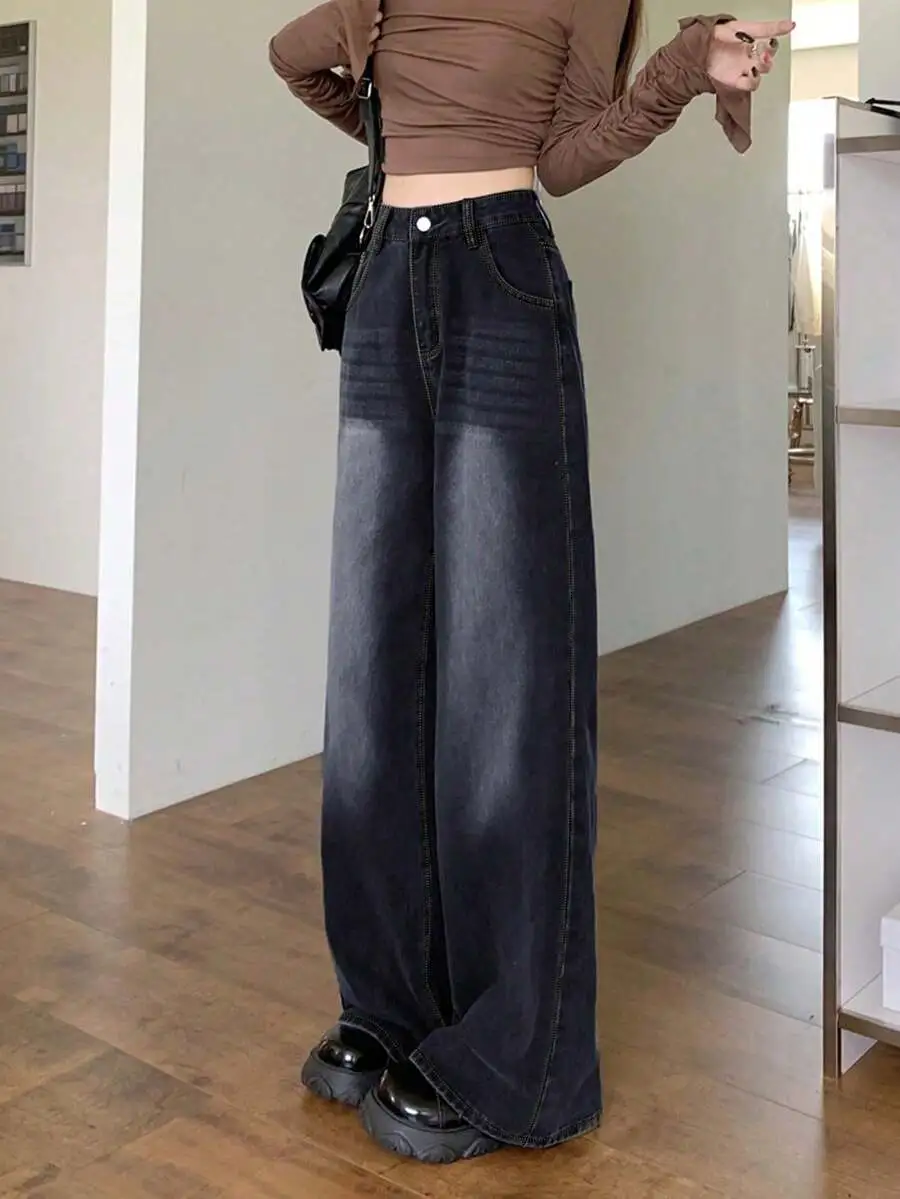 ハイウエスト レトロ  ストレート レディース ジーンズ