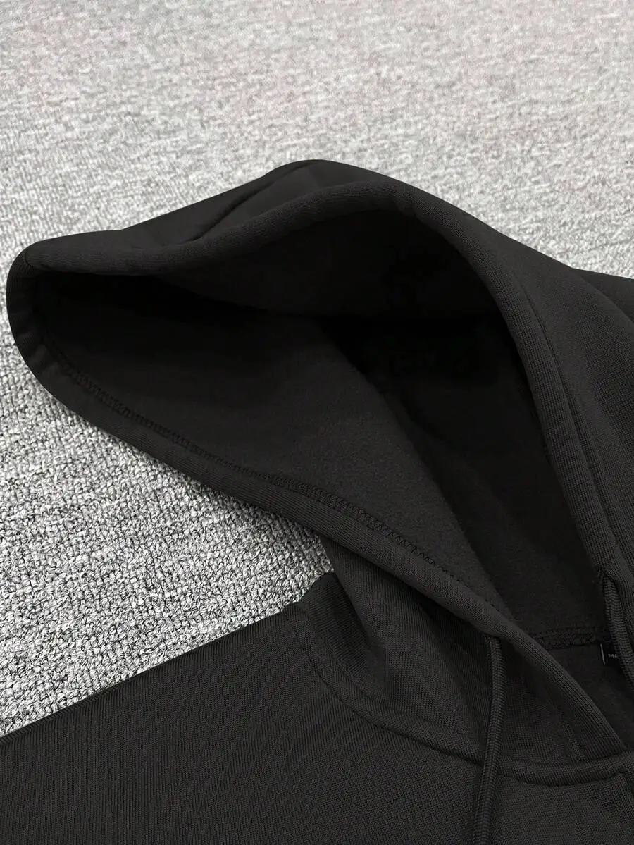 パッチワーク カジュアル ストリートウェア ゆったり ジップアップパーカー