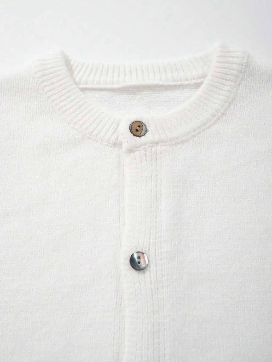 カジュアル ルーズ 無地 高品質 通勤 ラウンドネック カーディガン ニット セーター