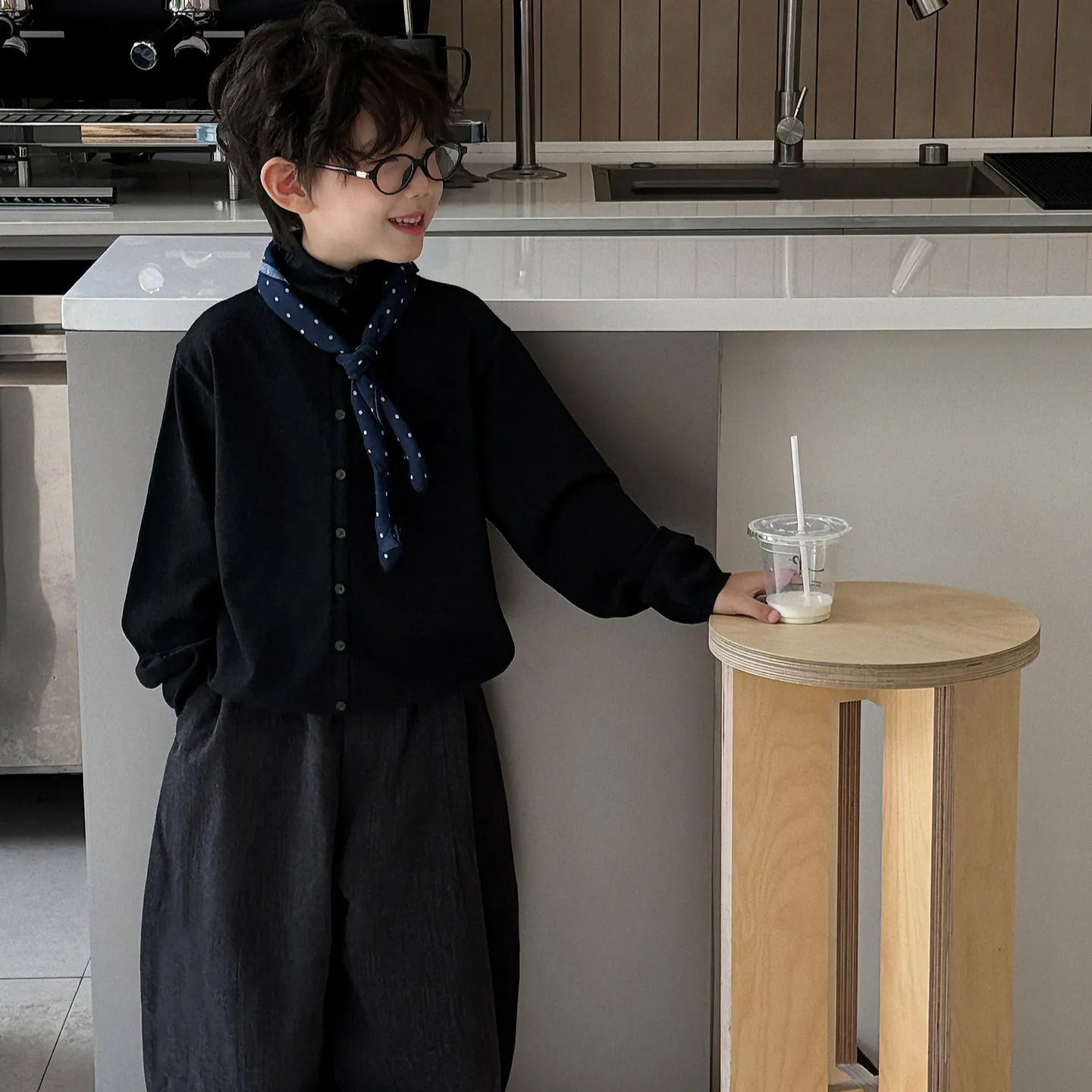 【90-160cm】着回し力抜群 カジュアル シンプル ニット トップス