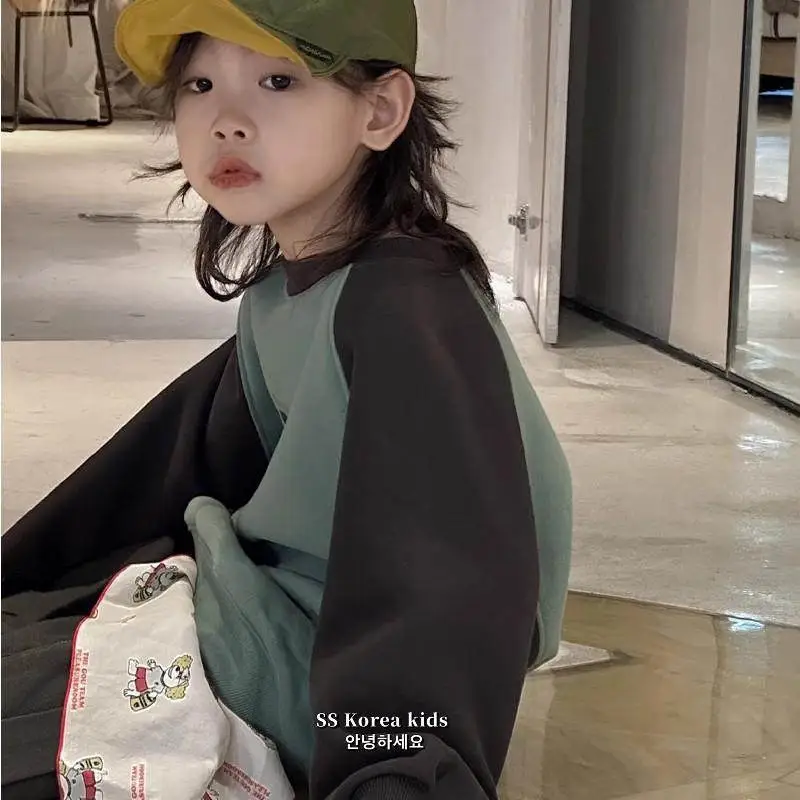 【80-140cm】今季大注目 カジュアル バイカラー 合わせやすい トレーナー