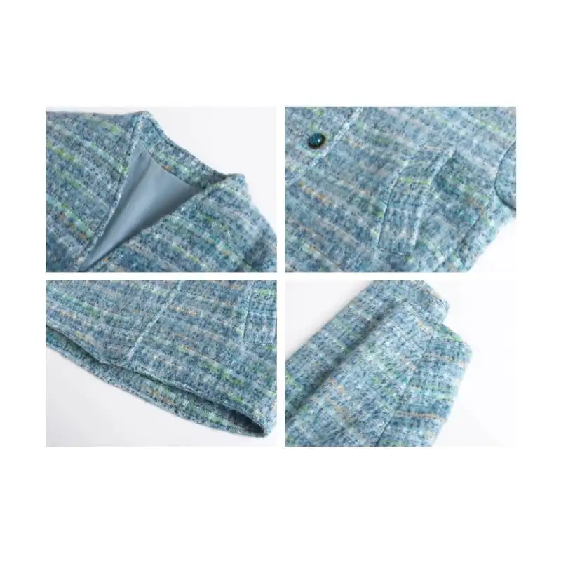 フレンチシック マルチカラー ハイゲージツイード テーラードジャケット