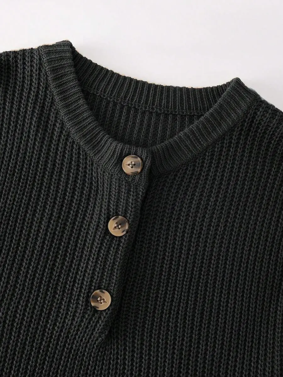 長袖 クルーネック セーター カジュアル デイリーウェア