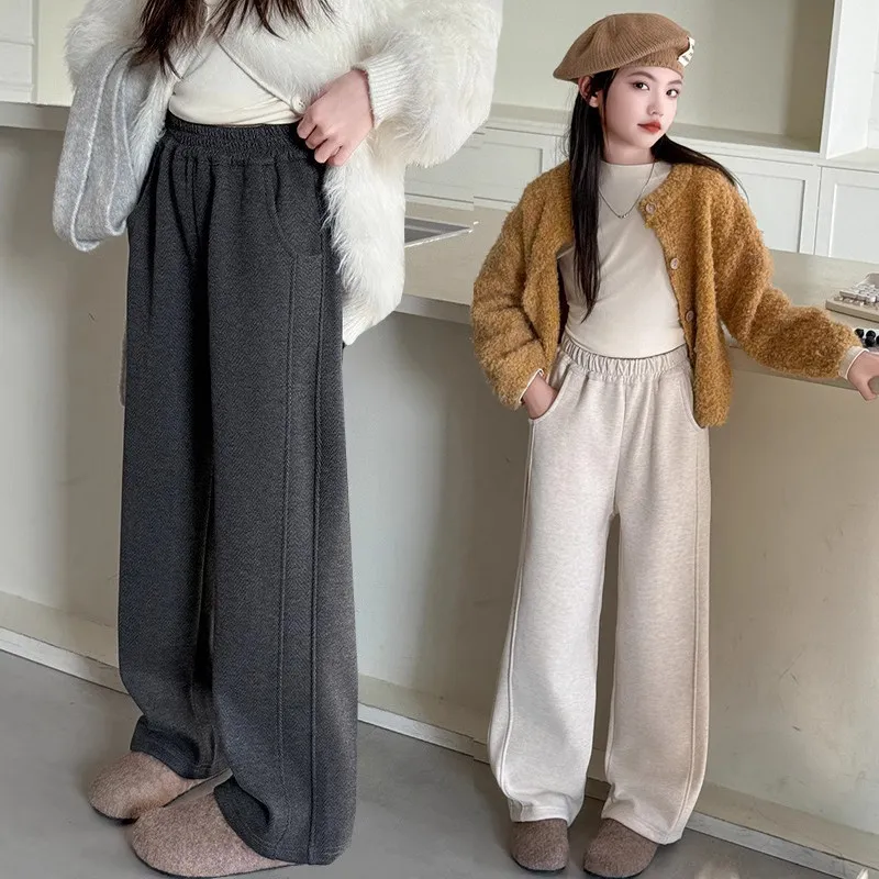 【120-170cm】大人気 定番 カジュアル 履きやすい ストレート ワイドパンツ