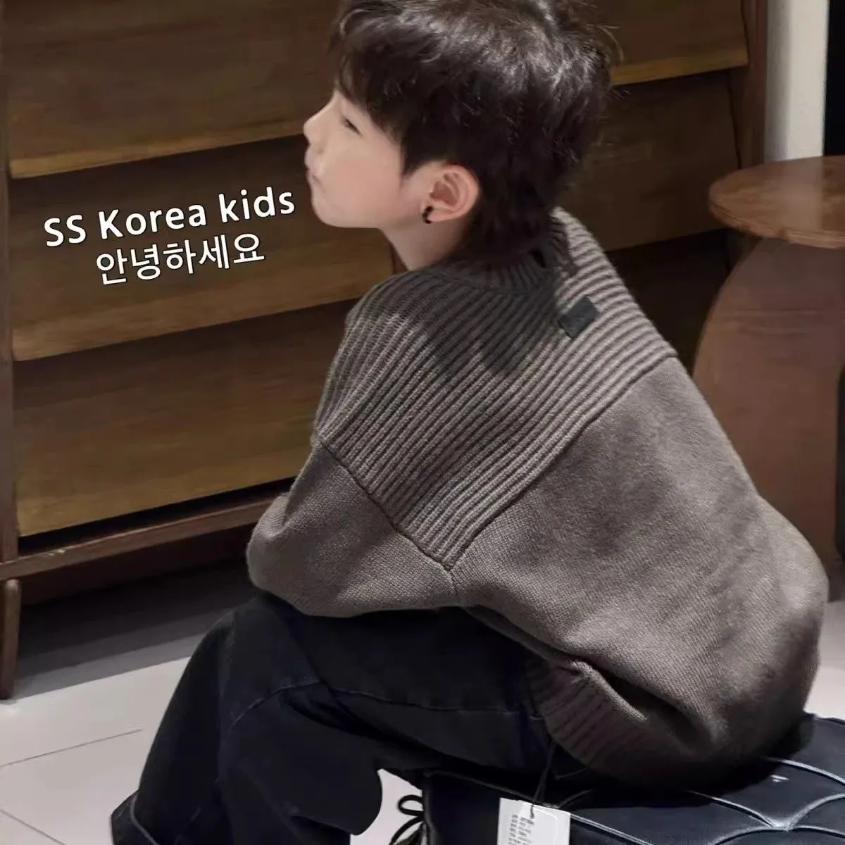 【100-150cm】絶対欲しい！カジュアル トレンド カッコイイ ニット セーター