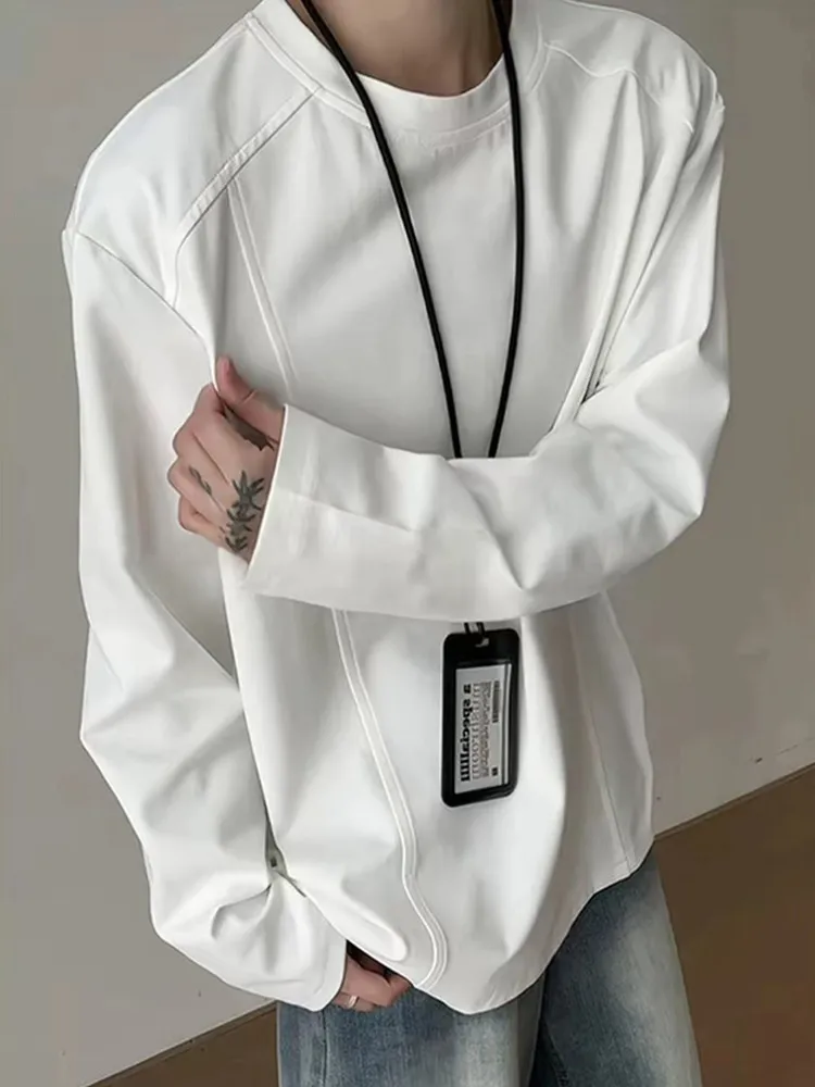 大好評 ラウンドネック ルーズ 合わせやすい 長袖 Tシャツ