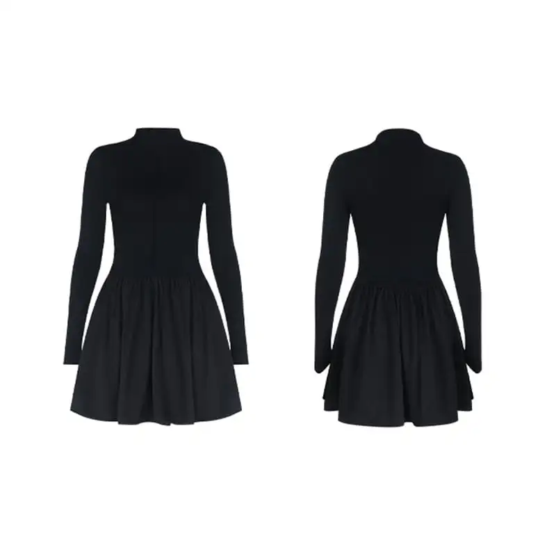 ワンピース シルエット デイリー 着こなし 長袖 ブラック