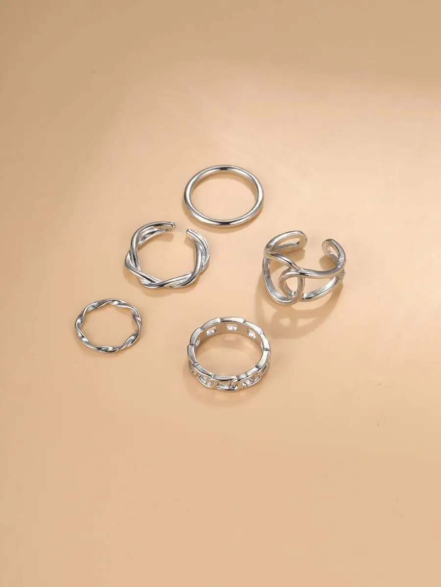 大人気 シンプル 可愛い リング 5個セット