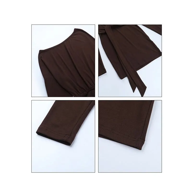 ワンピース セクシー 無地 オフショルダー