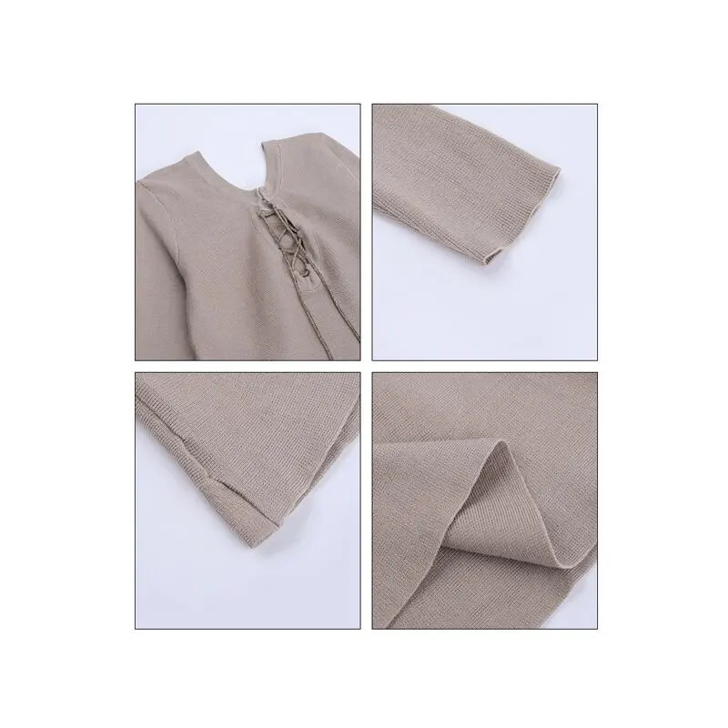 ワンピース ニット リボン ウエストマーク おしゃれ Aライン