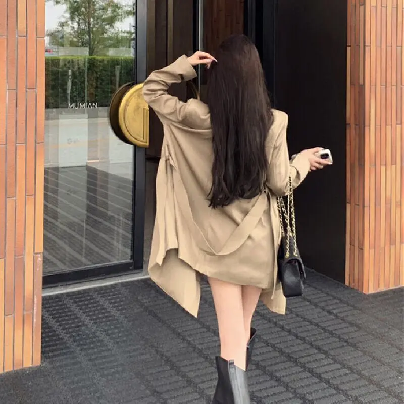 アウター トレンチコート ビッグラペル ミドル丈 抜け感 気質溢れる