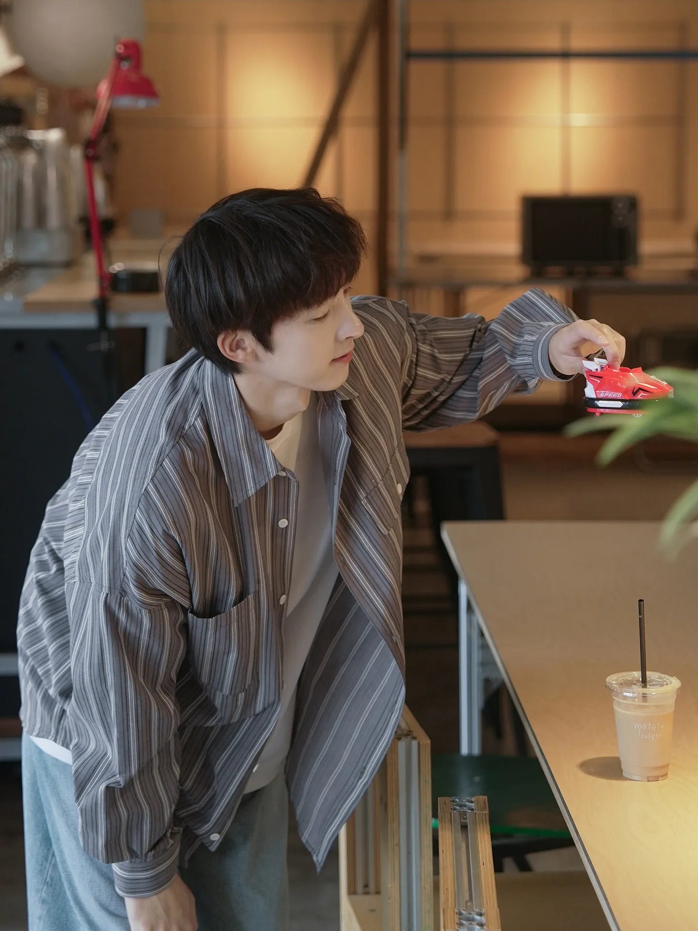 バイカラー ストラップ トレンド ルーズ シャツ