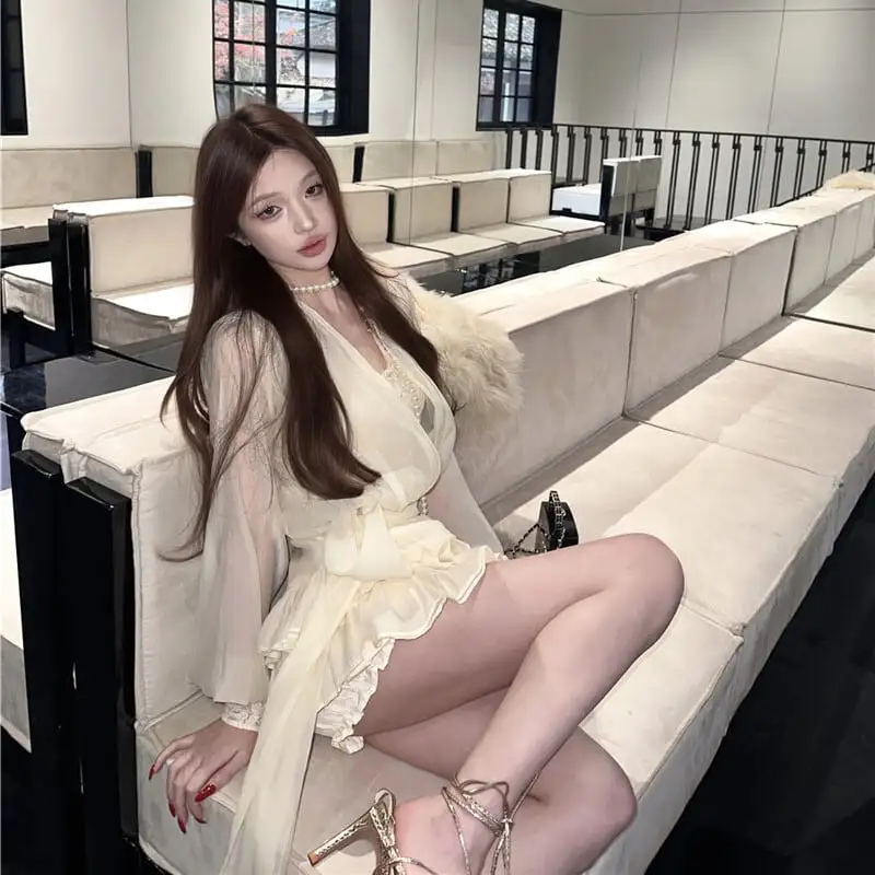 レース リボン スウィート ティアードワンピース デザイン感