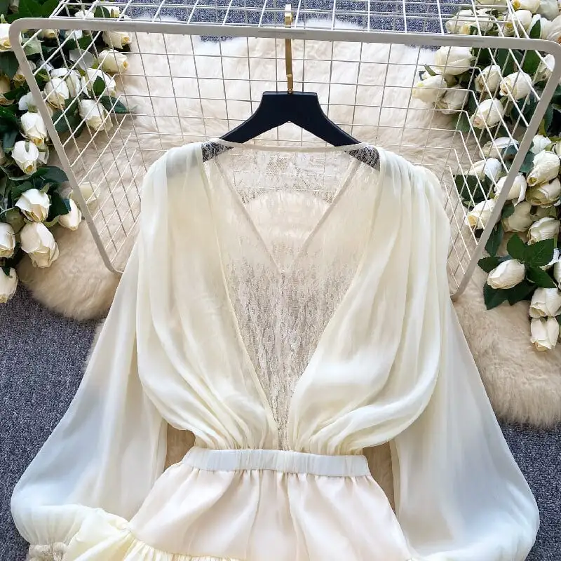 レース リボン スウィート ティアードワンピース デザイン感