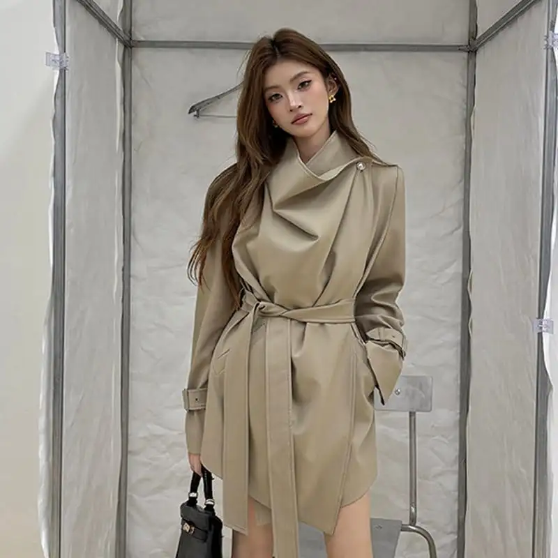 アウター トレンチコート ドレープ 抜け感 ビッグシルエット