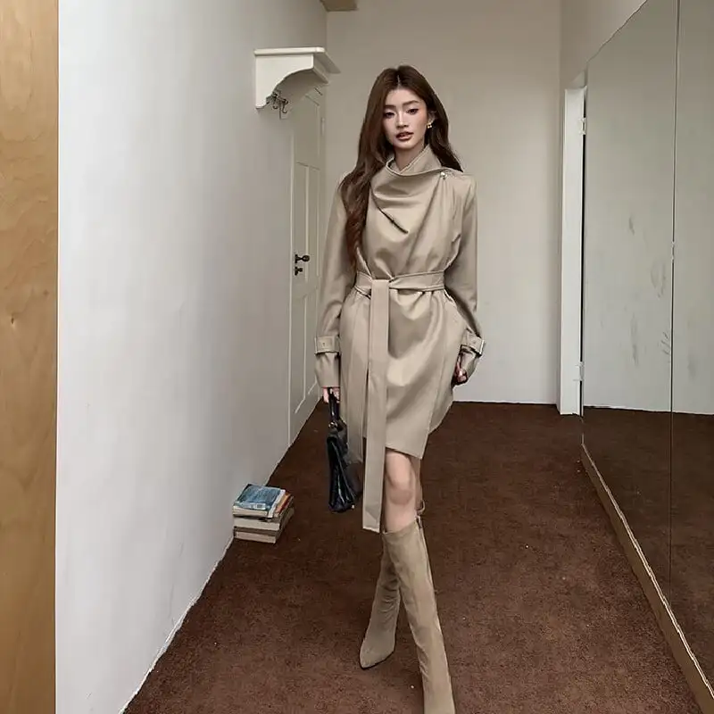 アウター トレンチコート ドレープ 抜け感 ビッグシルエット